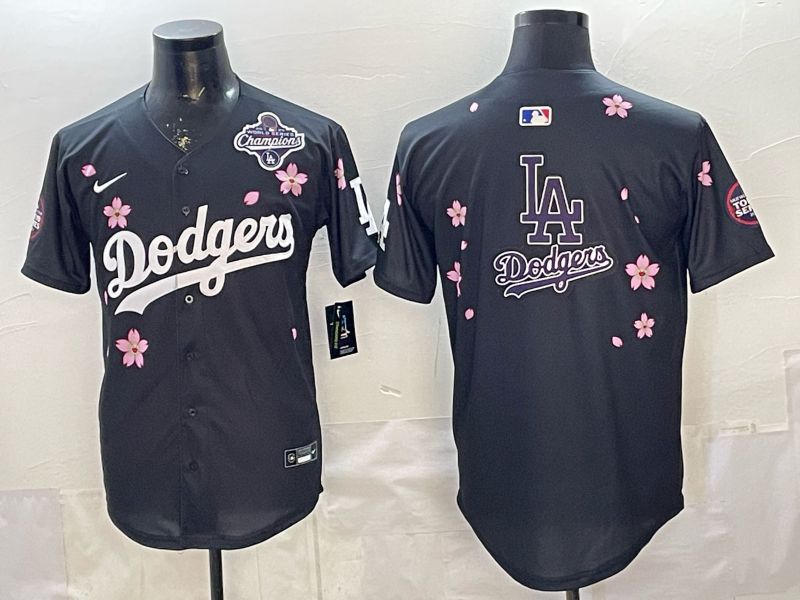 Men Nike 2026 Los Angeles Dodgers Blank Black Sakura Edition Game MLB Jersey 0017->los angeles dodgers->MLB Jersey